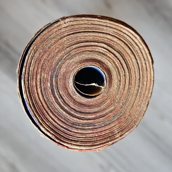 Vintage Wall Paper Flower Power Red Blue Houndstooth 60s 70s Wallpaper Roll - Picture 4 of 10